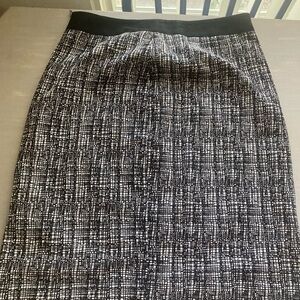 Elegant Halogen Black and White Tweed Skirt